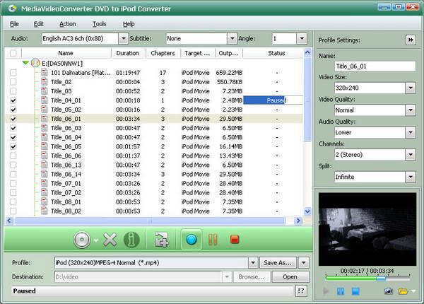 MediaVideoConverter DVD to iPod Converter