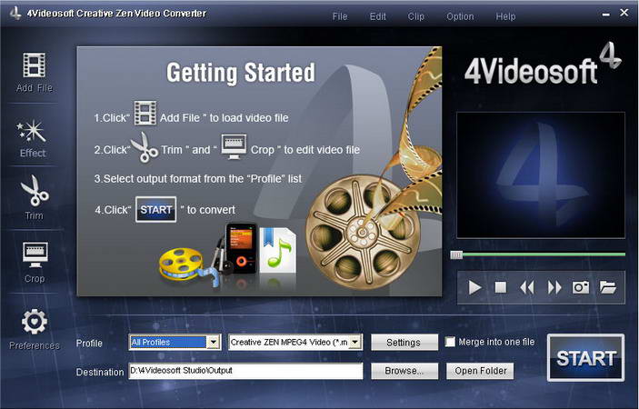 4Videosoft Creative Zen Video Converter