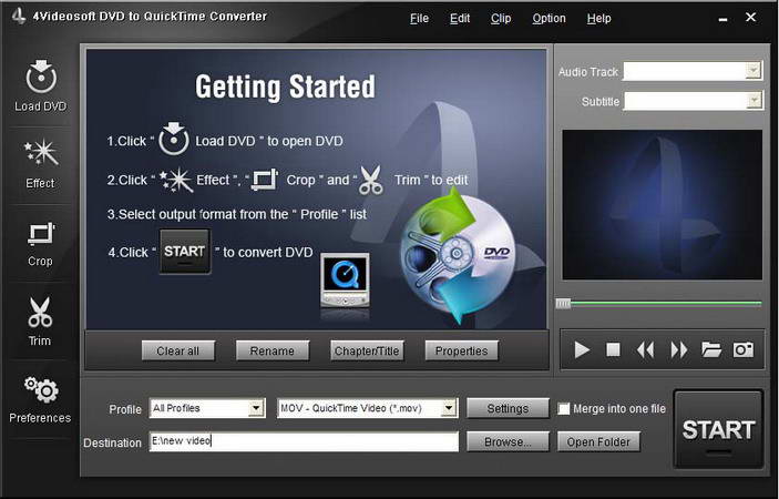 4Videosoft DVD to QuickTime Converter