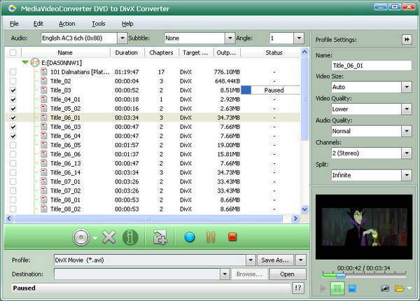 MediaVideoConverter DVD to DivX Converter