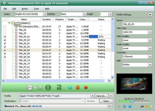 MediaVideoConverter DVD to Apple TV Converter