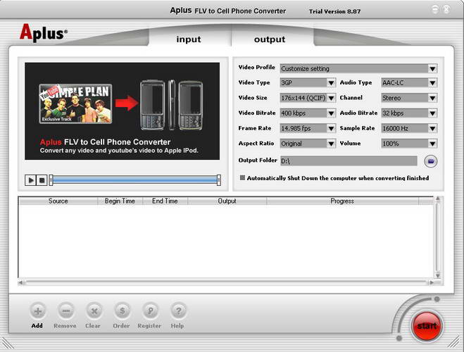 Aplus FLV to 3GP Converter