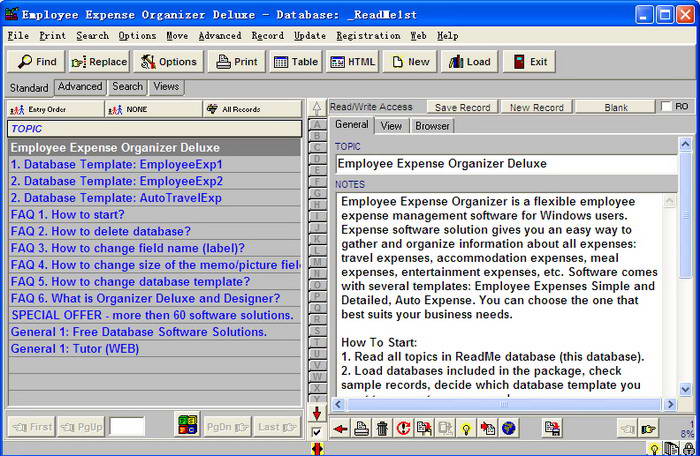 Employee Expense Organizer Deluxe