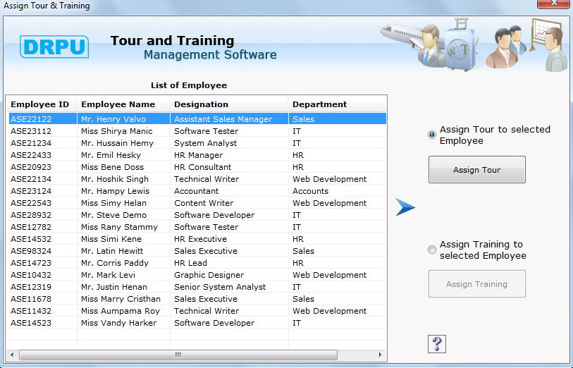 Employee Tour and Training Management Software