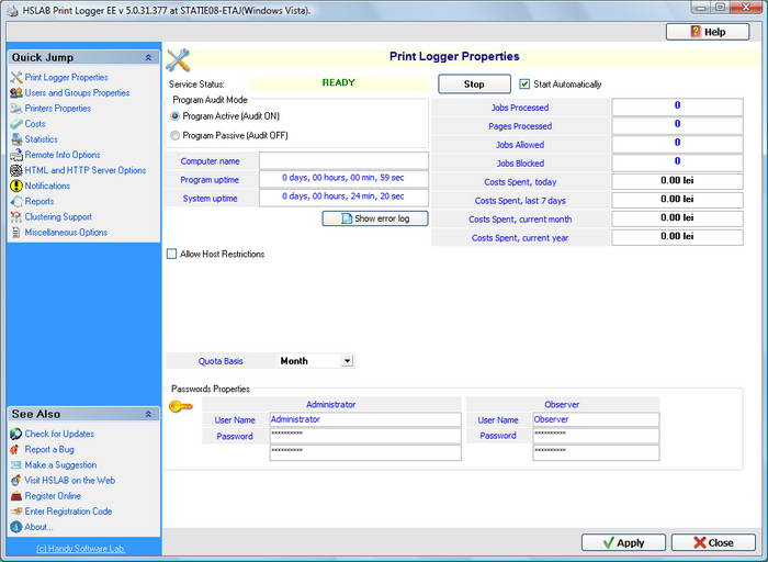 HSLAB Print Logger EE