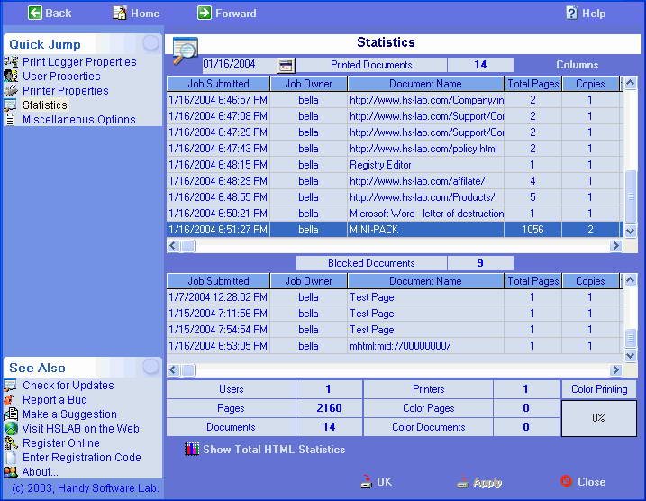 HSLAB Print Logger SE