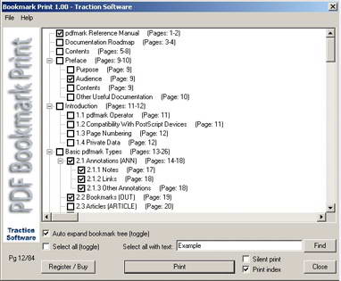 PDF Bookmark Print