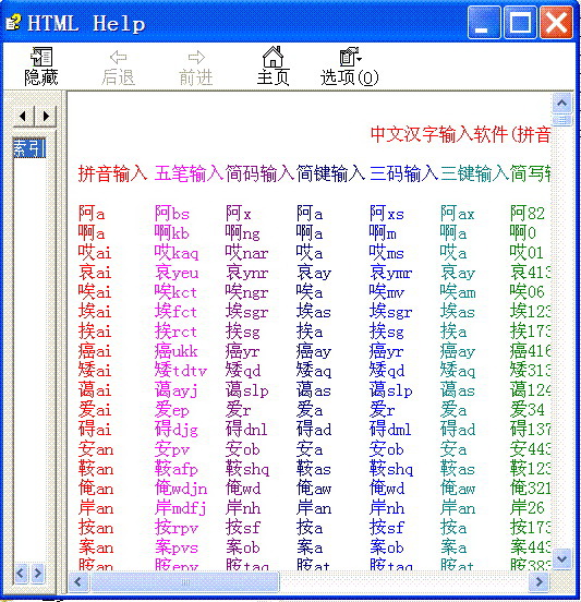 中文繁體拼音無重碼