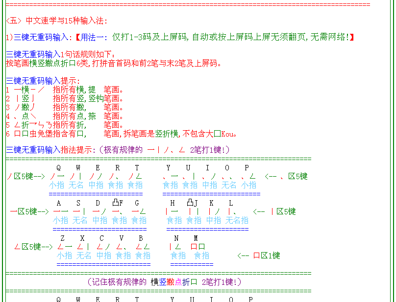 中文速学与15种输入法