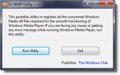 Fix WMP Utility