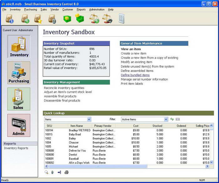 Small Business Inventory Control Pro