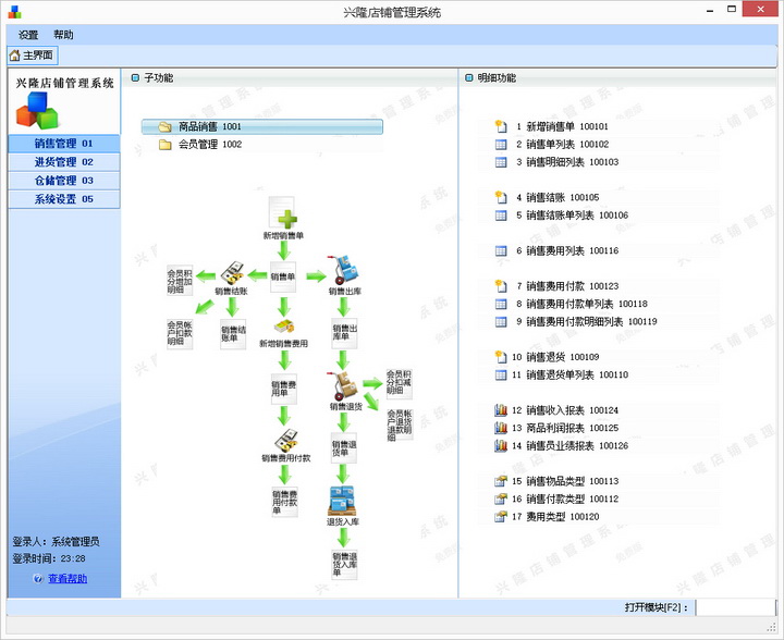 兴隆店铺管理系统 免费版