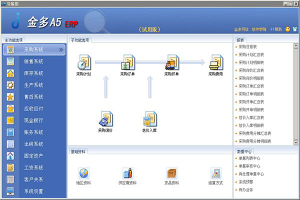 金多A5工业版ERP系统