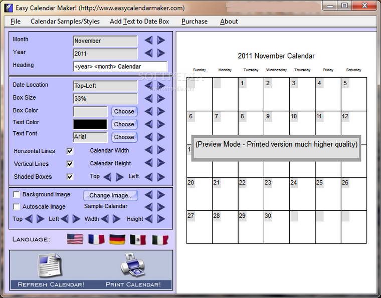 Easy Calendar Maker