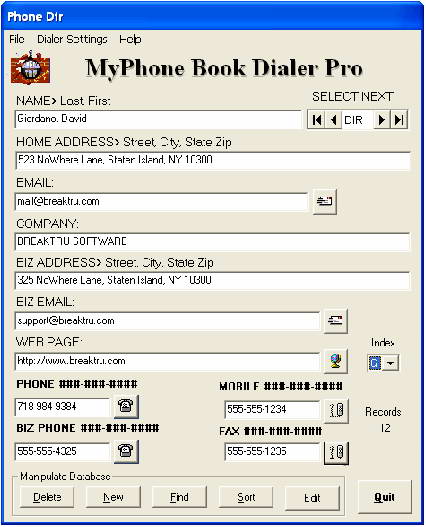 MyPhone Book Dialer