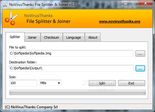 Portable NoVirusThanks File Splitter & Joiner