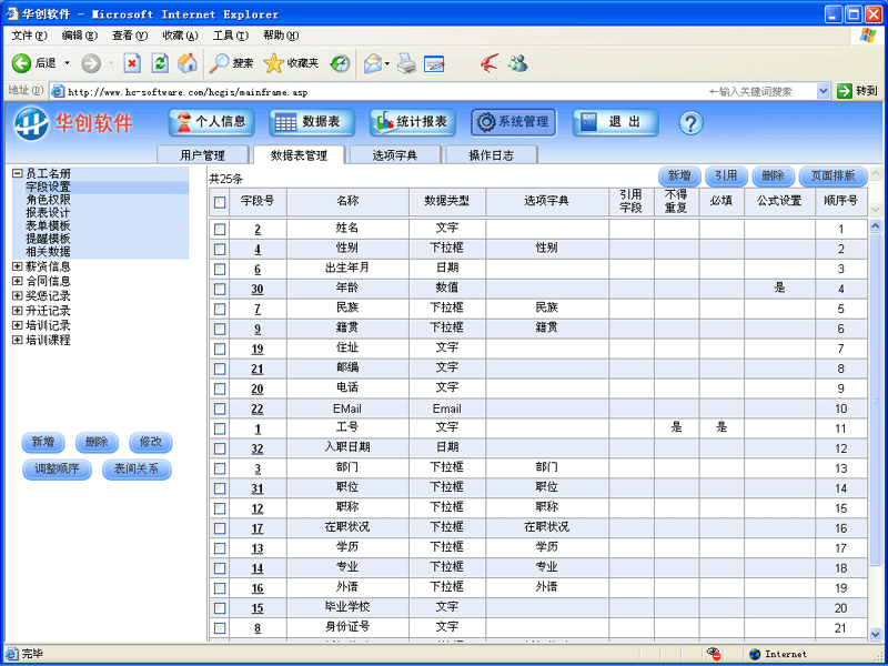 华创人事薪资管理系统