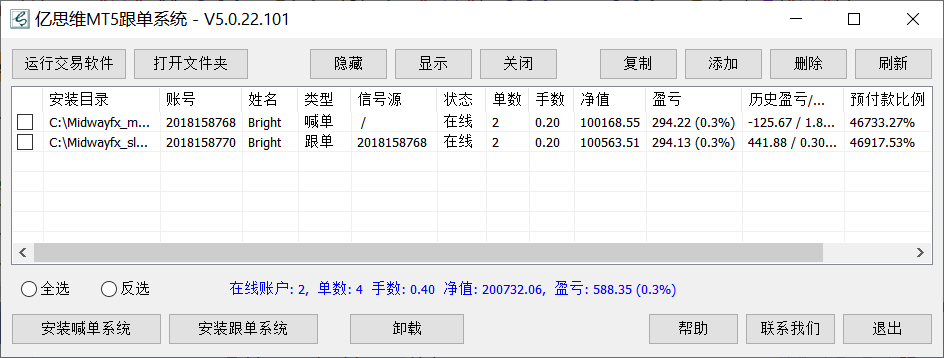 亿思维MT4跟单系统