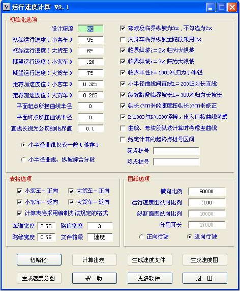 高等级公路车辆运行速度计算程序