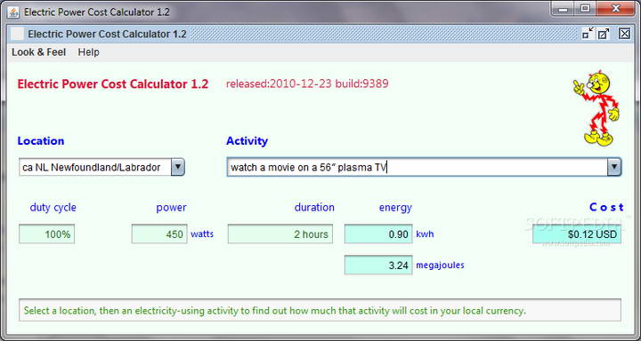 Electric Power Cost Calculator