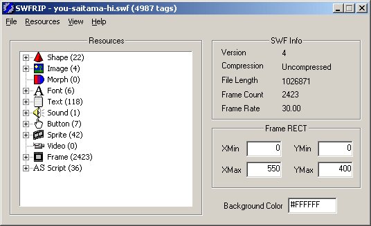 SWF资源提取工具(SWFRIP)