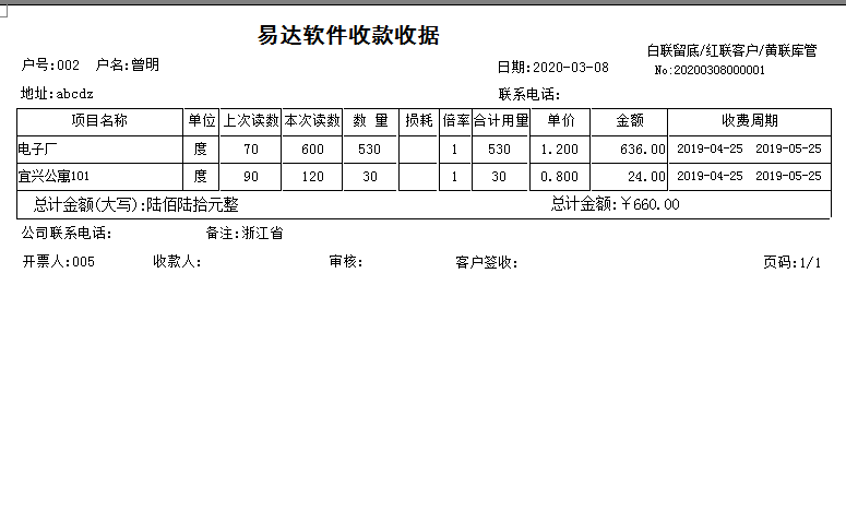 易达小区物业费水电费收费管理软件