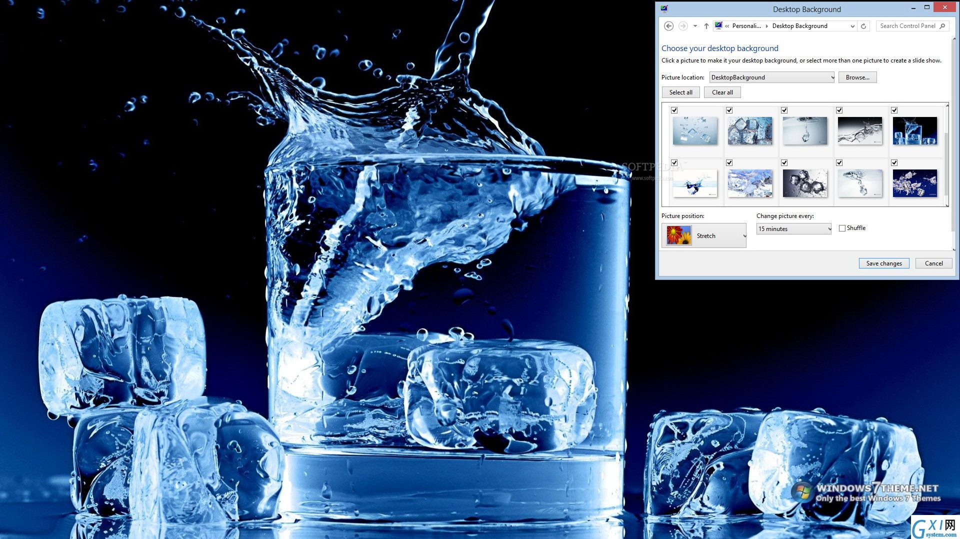 Ice in Water Windows 7 Theme