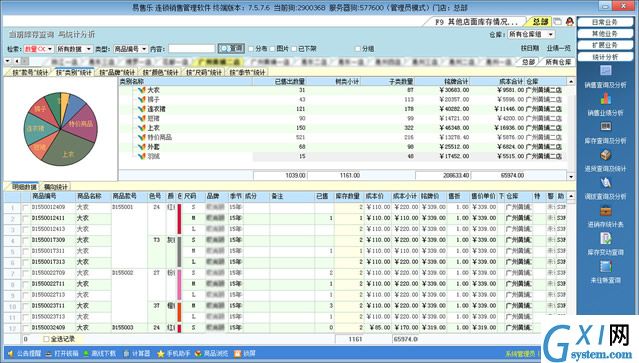 Esale服装连锁销售管理软件V10