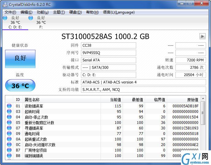 CrystalDiskInfo多语言绿色版