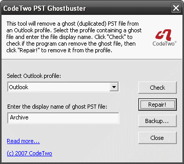 CodeTwo PST Ghostbuster