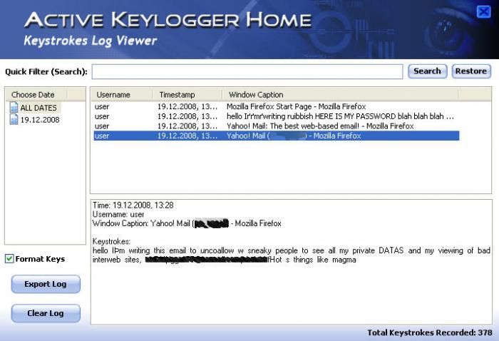 Active Key Logger