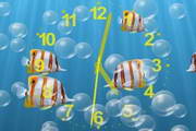 Underwater Clock Bubbles Screensaver