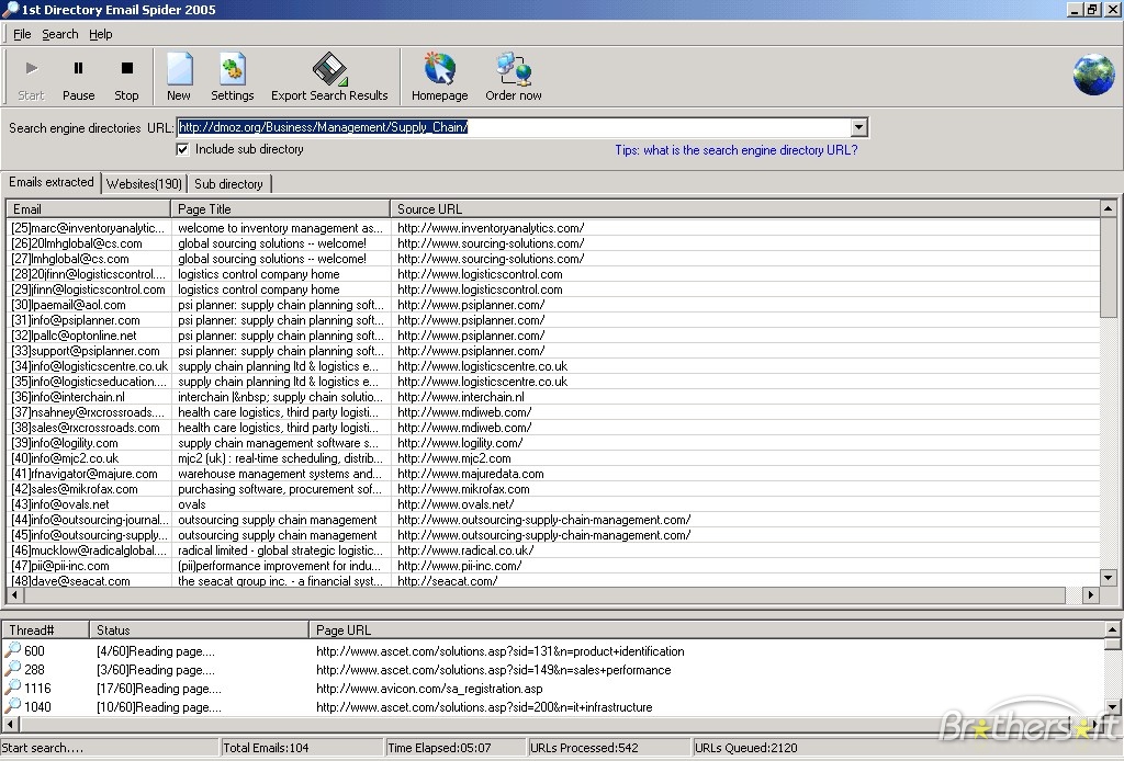 1st Directory Email Spider 2006