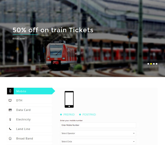 旅游火车票手机预订网站模板