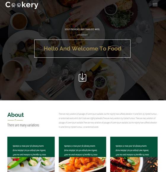 精美大餐美食绿色bootstrap模板