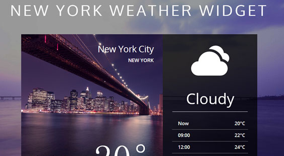 紫色天气预报界面小部件模板