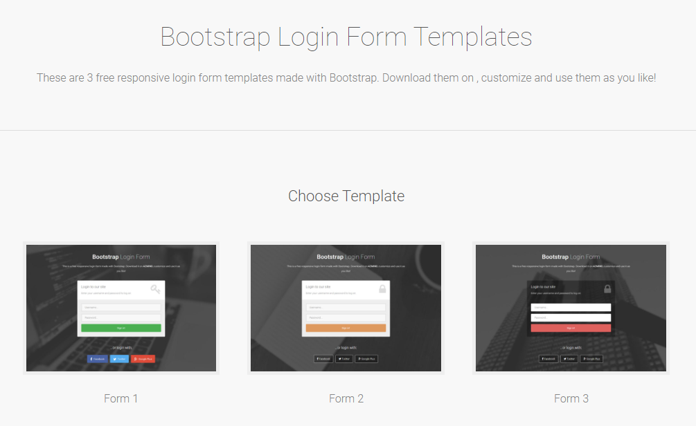 bootstrap登录表单