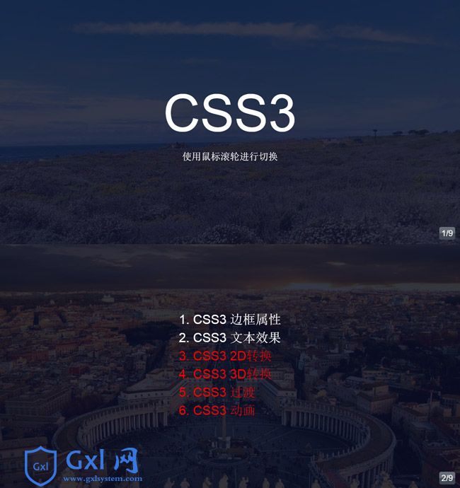 CSS3仿PPT幻灯片播放动画特效