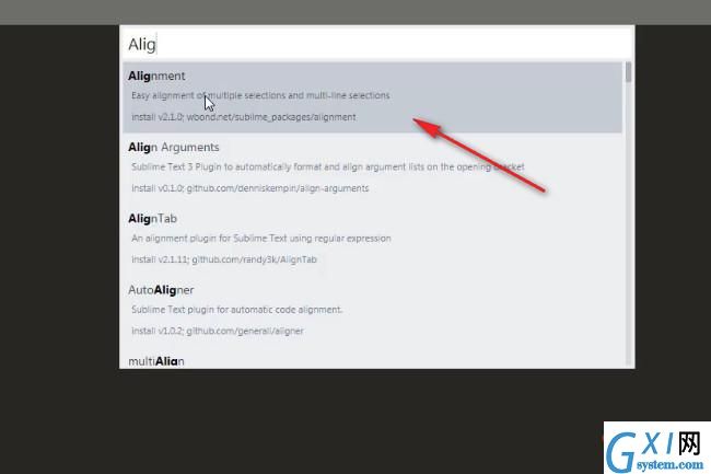 Sublime安装Alignment插件-03