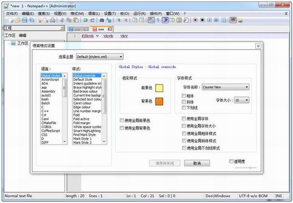 notepad++调整字体大小的操作过程截图