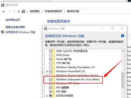 Win10系统启用Linux Bash命令行的图文操作截图