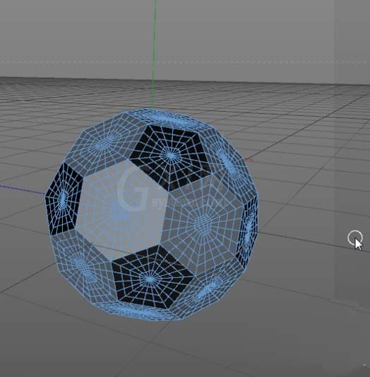 C4D制作一个立体足球模型的操作流程截图