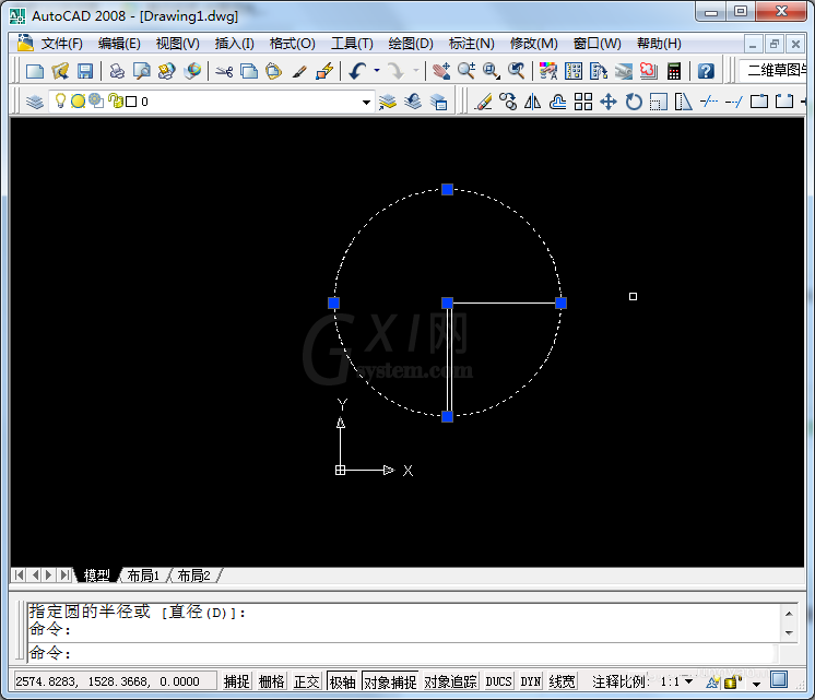 CAD制作双扇门平面图的图文操作截图