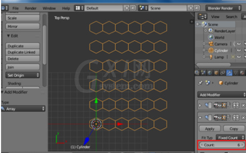 blender制作蜂巢网格的操作过程截图