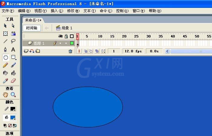 Flash通过椭圆工具做出图形的图文操作截图