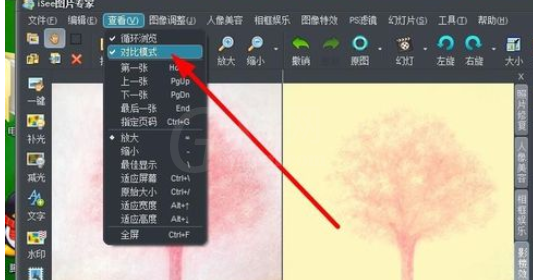 iSee图片专家使用对比模式编辑照片的图文操作截图