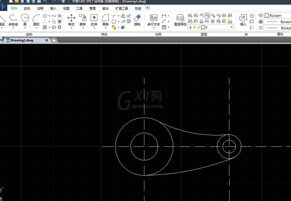 CAD打造机械零件平面图的图文操作截图