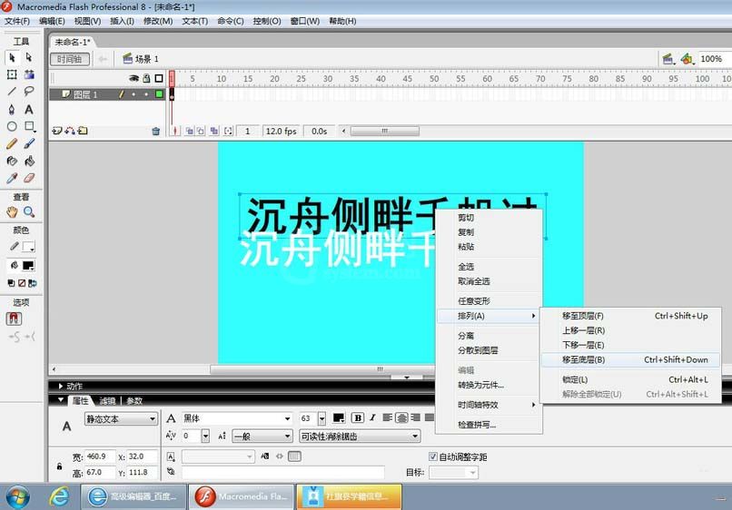 flash制作带阴影文本的操作流程截图