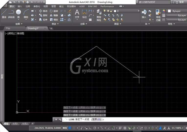 CAD使用直线工具做出图形的详细操作截图