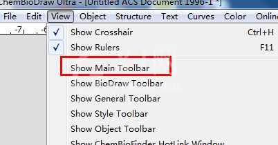 ChemDraw工具栏不见了的处理操作截图